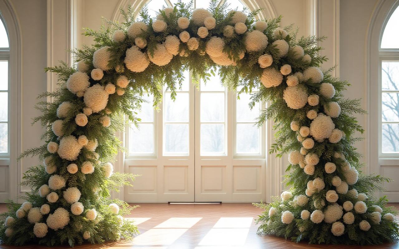 Stunning floral archway at a New York wedding